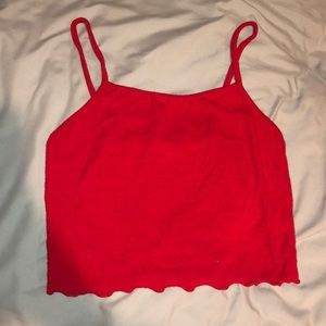 Red Cropped Tank Top